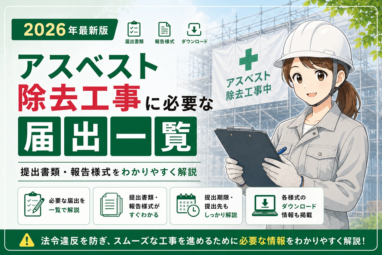 アスベスト工事に必要な届出・報告｜レベル別の手続きと最新様式【2026年】